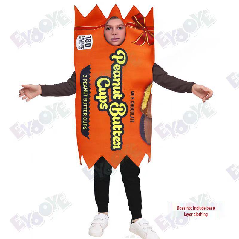Christmas Party Cosplay Fries & Ketchup Chocolate Costume for Kids
