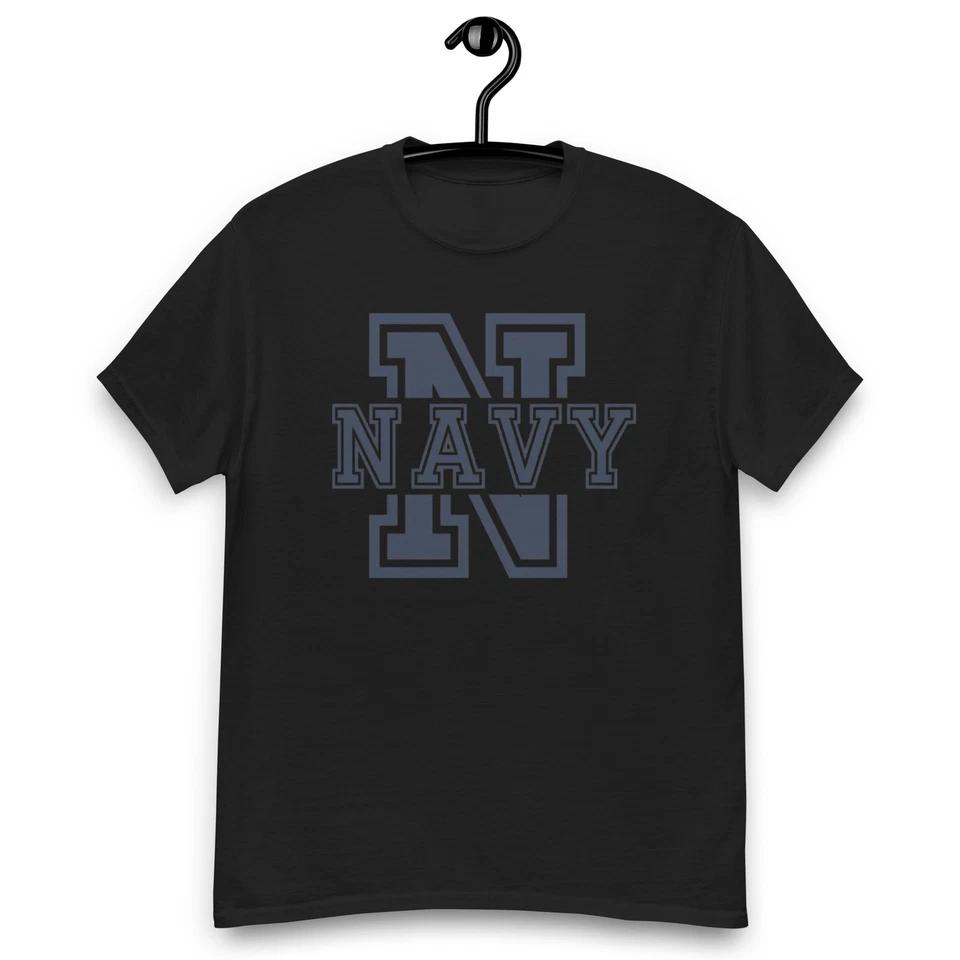 US Army Navy T-Shirt Navy Varsity Military USA College Style Tee L