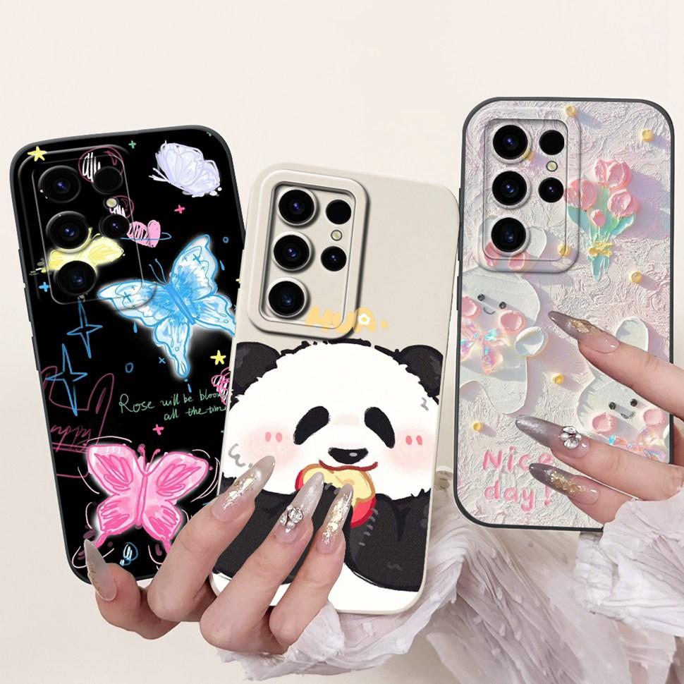 For Samsung Galaxy S24 Ultra Case Beautiful Cartoon Cover S24Ultra S928B S928U Soft TPU Phone Case For Samsung S24 Ultra Shell