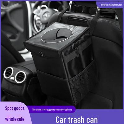 Waterproof Foldable Hanging Car Trash Can - Multi-Functional, Washable Oxford Cloth Storage Bucket