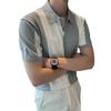 Herren Slim Fit Eis-Seide Polo-Shirt - Kurzärmlig Koreanischer Stil Lässig Revers T-Shirt