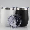 Tazza Termica in Acciaio Inossidabile 18/8 da 12 oz con Logo Personalizzato, Tazza Nera per Caffè Freddo, Parete Doppia Isolante Sottovuoto, Bicchiere da Vino, Bottiglie Tazza con Coperchio a Uovo