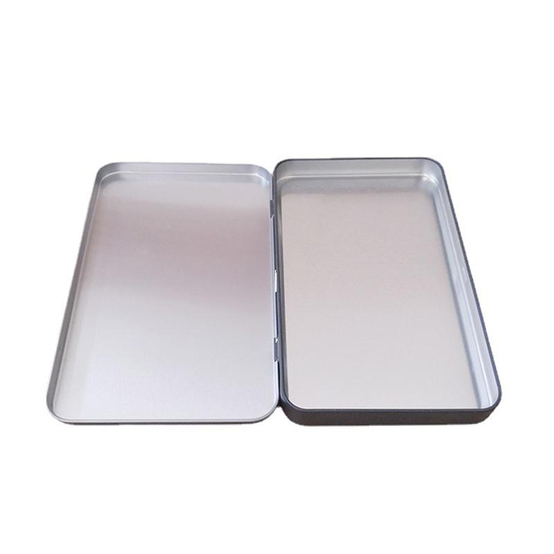 Household Iron Storage Box Tin Box Container Empty Hinged Lid Empty Storage Box Candy Card Jewelry Organizer