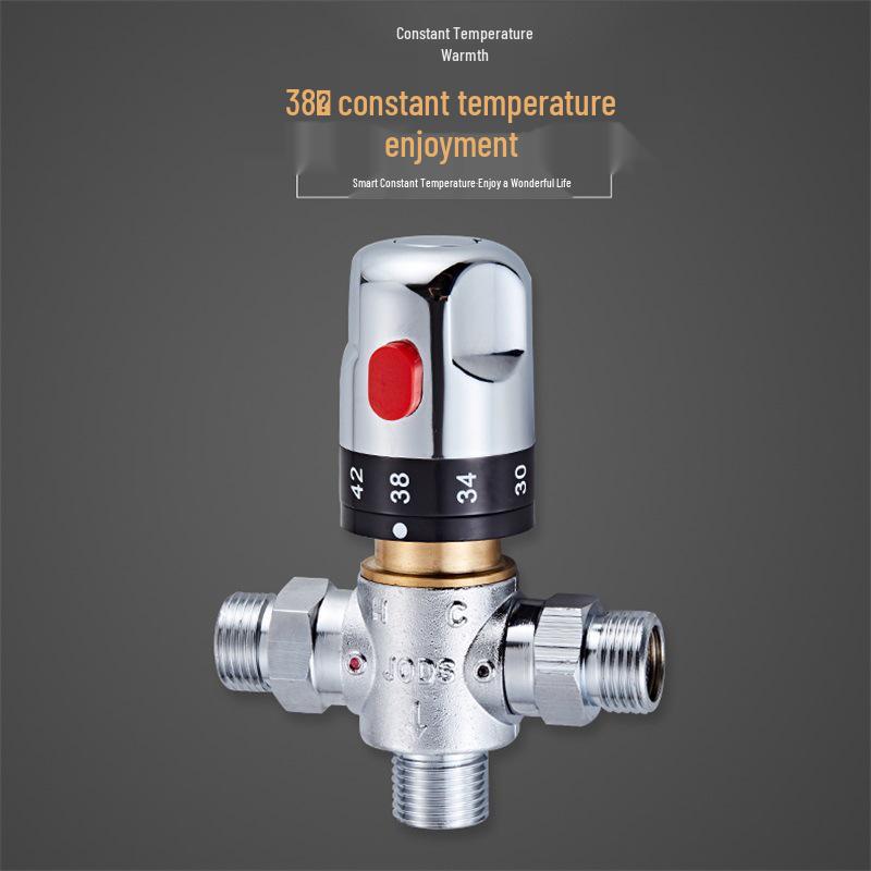 All-Copper Solar Thermostatic Mixing Valve for Shower - Three-Way Hot & Cold Water Control