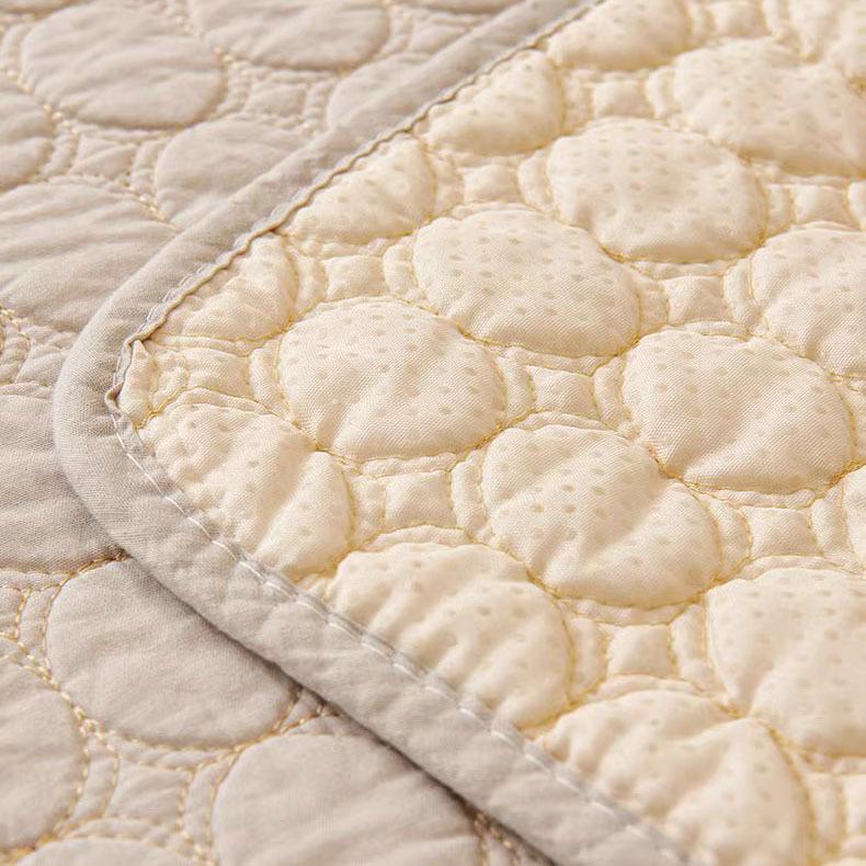 Cream Style Rice White Sofa Cushion, Pure Cotton, All Season Universal Anti Slip Leather Sofa Cover, Summer Sofa Cushion, Simple