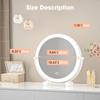 10inch Lighted Makeup Mirror with Magnification White Frame Rechargeable 3000 mAh Vanity Mirror with Lights Desk Mirror with Di