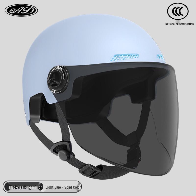 Certified Electric Motorcycle Safety Helmet for Men & Women, Gray, All-Season, Sun Protection