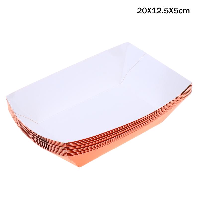 

12Pcs Solid Color Paper Food Trays Disposable Food Boat Shaped Candy Snack Popcorn Box Baby Shower Birthday Party Supplies оранжевый