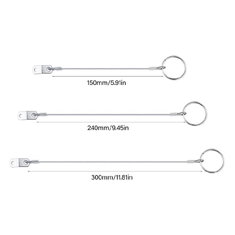 150mm/240mm/300mm Lanyard-Kabel Marine-Beschläge Sicherheits-Fangband Draht Schnellverschlussstift Edelstahl Lanyard Sicherheitsdraht