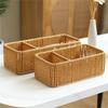 Sturdy Handwoven Storage Box Divided Sections Living Room Desktop Organization