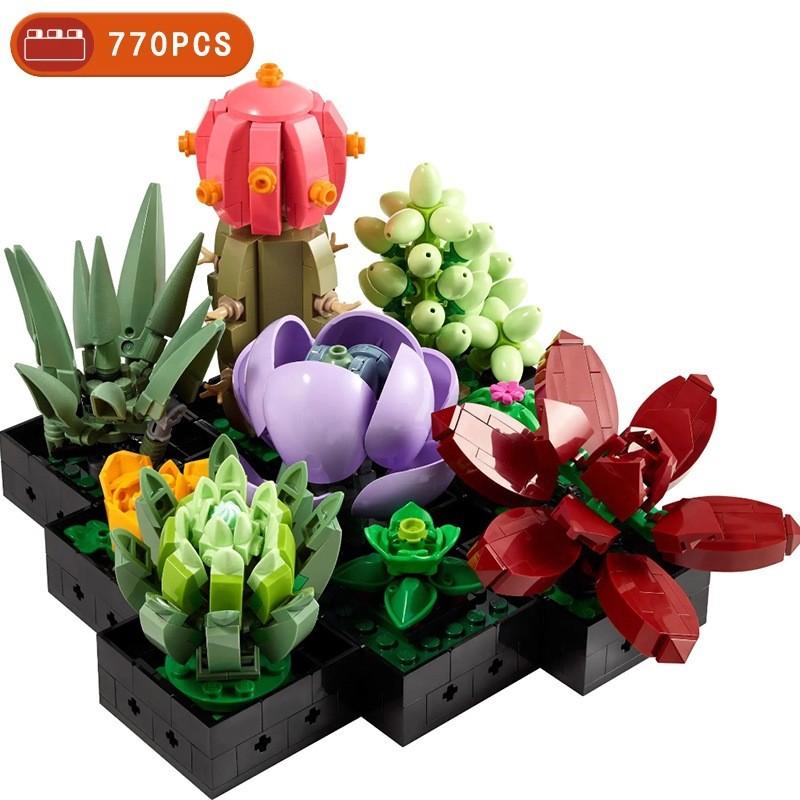 Creative Succulent Plant Model Kit With Abs Plastic Blocks For Kids Diy Educational Toy