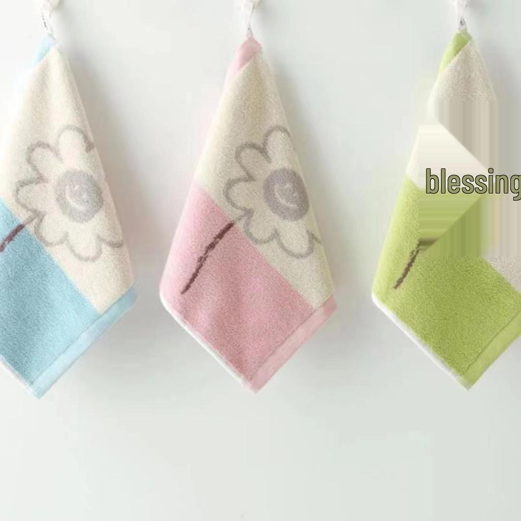 Cartoon Puppy Bear Quick-Drying Jacquard Hand Towel, 100% Cotton, 25x25 cm.