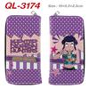 Portafoglio Lungo con Zip KPop Demon Hunters in Pelle PU Portamonete Cartone Animato per Donna Porta Carte Multipli Rosa