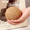 1PC 10CM Cat Toy Sisal Ball Teasing Cat Stick Molar Bite-resistant Sound Ball Self-hi Boredom Artifact
