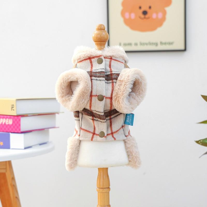 PETCIRCLE Pet Dog Cat Clothes Cute Small Winter Fall Fleece Vest With Pom Poms Bow