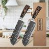 WXCOO Stainless Steel Kitchen Knife Vegetable Fruit Knife Boning Slicing Knife Japanese Fish Santoku Wooden Handle