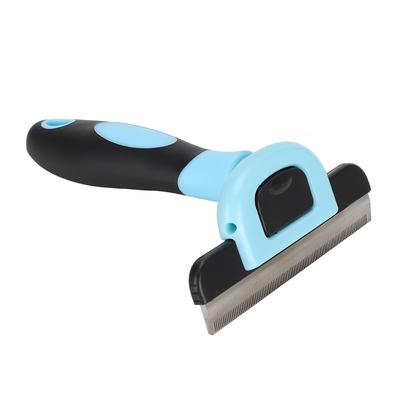 Pet Hair Remover Dog Cat Grooming Tool Massage Comb Brush Detachable Clipper Trimmer CombsL Blue