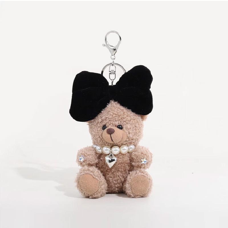 Розовый бант медведь плюшевый брелок шарм для рюкзака для девочек