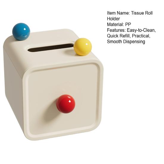Hållare för toalettpappersrulle Box Skrivbordshållare för pappershanddukar Horisontell Vertikal Placering Pappershandduksdispenser för Kök Badrum Vardagsrum