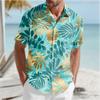 Summer Men's Short Sleeved Hawaiian Beach Shirt 100% Polyester Fiber Men's Vacation Casual Shirt Top