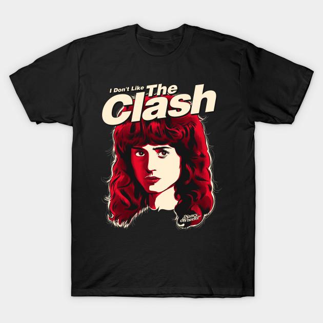 

Men Black Print T-shirt I Don T Like The Clash No-Cut Transfer Paper Print Cotton Tshirt S чорний