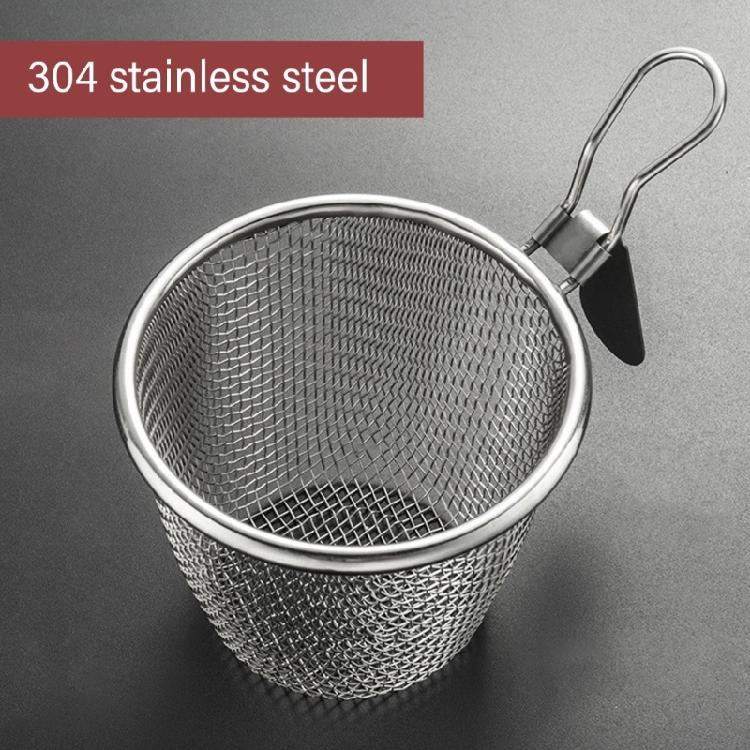 Zestaw 2 sit do żywności z uchwytem Koszyk do smażenia Stal nierdzewna 304 Tekstura Idealny do odcedzania makaronu i warzyw