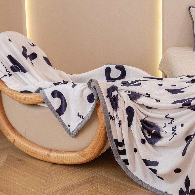 Milk Velvet Double-Sided Fleece Blanket: Office Nap, Sofa, Thick, Warm Style