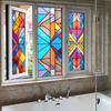 European Style Retro Glass Film,Electrostatic Frosting,Adhesive Free Art Painting,Privacy Protection, Window Film, Stained Glass