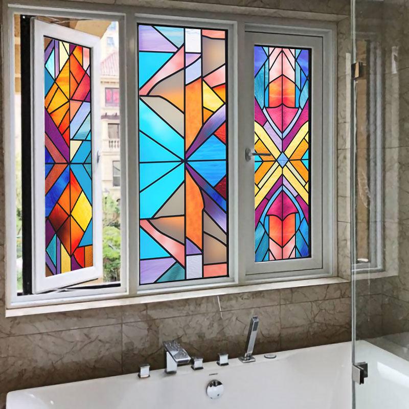 European Style Retro Glass Film,Electrostatic Frosting,Adhesive Free Art Painting,Privacy Protection, Window Film, Stained Glass