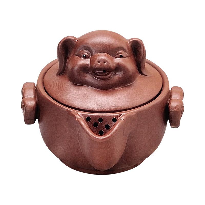 [Zodiac Pot] Raw ore purple sand teapot Hand grab pot Kuaike cup Zhu mud tea maker Teacup Kung Fu tea set