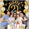 1PC 72.8x43.3in Oversized Fabric Birthday Poster - Black & Gold Logo Decor for Anniversary, Photo Booth Backdrop & Party Supplies