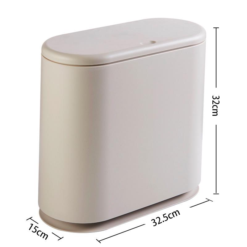 Plastic Trash Can Press Type Gap Trash Bin with Lid Large Capacity Household Toilet Garbage Bin Bathroom Cleaning Accessories