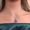 Gorgeous Luxury Natural Kyanite 4.25ct Pendant 925 Sterling Silver Necklace Fine Jewelry for Women Anniversary and Banquet Gifts