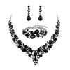 Cross-border Bridal Rhinestone Jewelry Set: Necklace, Earrings, and Bracelet for Weddings, Evening Dresses, and Fashion Accessories