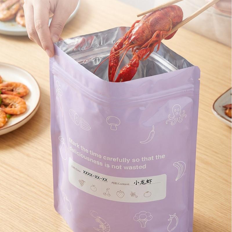 10 Pcs Aluminum Foil Storage Bags Freezer Sealed Organizers Food Packaging Reusable Pantry Odor-Proof Bag Kitchen Essential