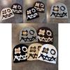Knit Beanie With Demon Face Embroidery For Halloween And Winter Warmth