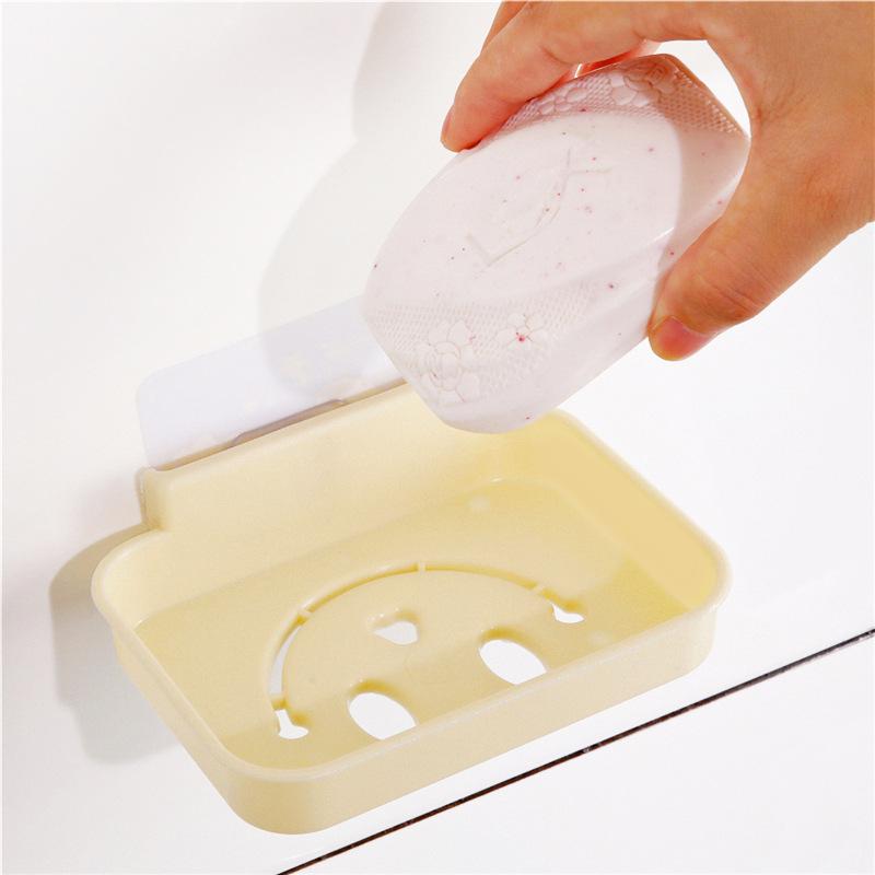 Cartoon Smiley Face Single Drain Soap Box Large Laundry Soap Box Bathroom Soap Tray Soap Rack