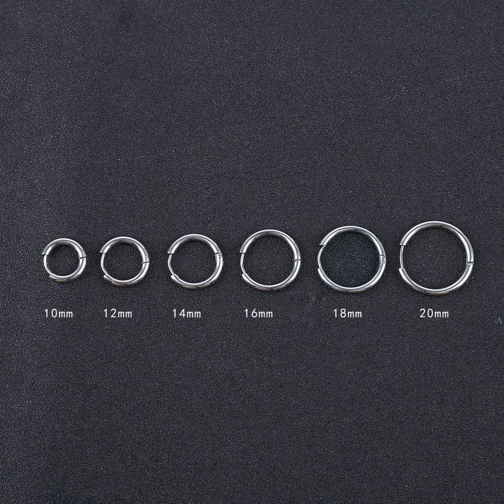 1Pcs Circle Hoop Earring for Women Men Ear Rings Ear Huggie 6-18mm