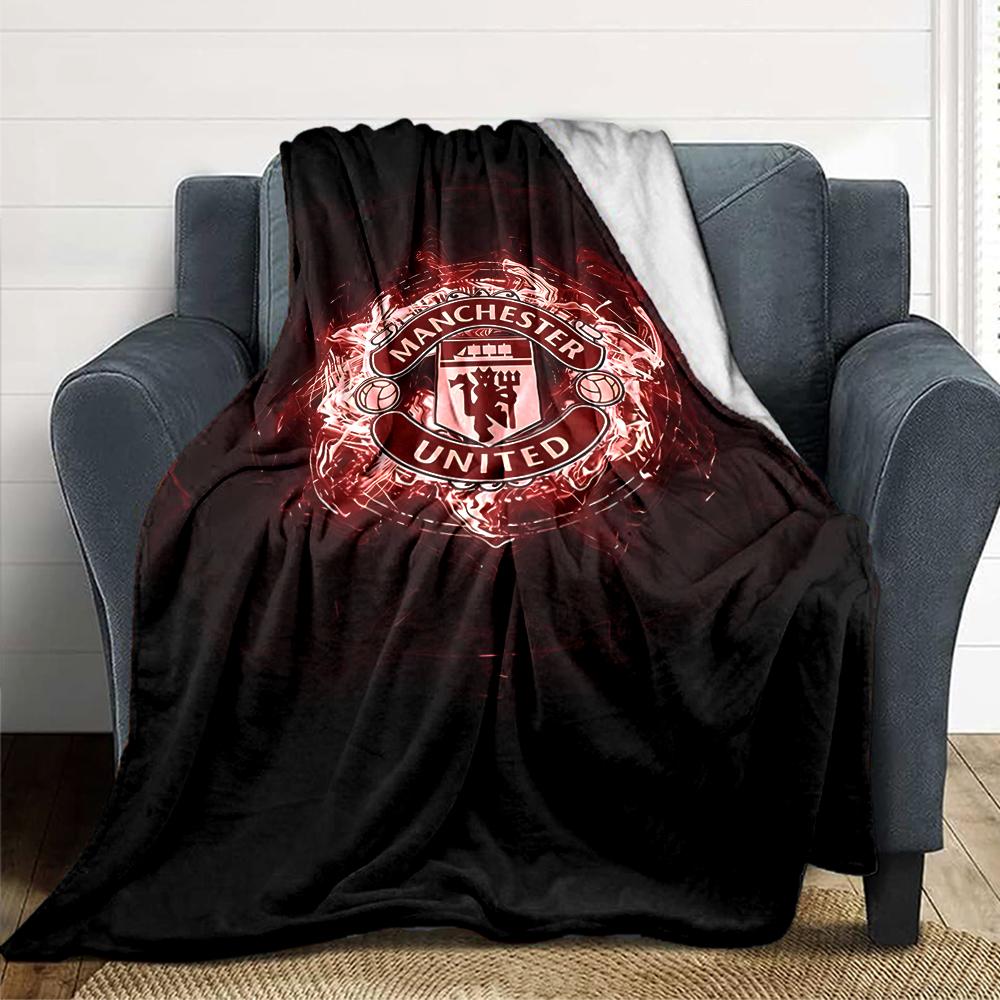 Manchester Crest Blankets Flannel Printed Breathable Warm Throw Blanket for Home Office Bedspreads 0708a10