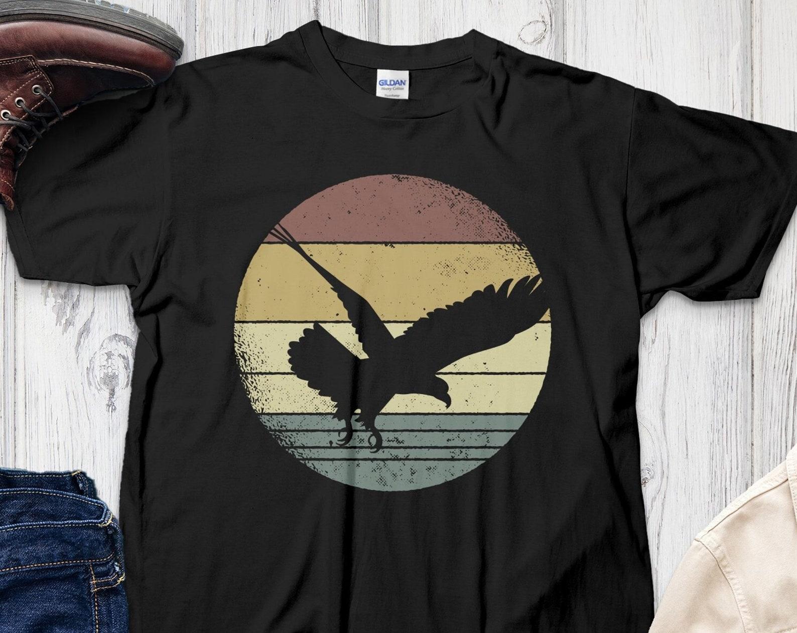 Eagle Shirt Buzzard Retro Bird of Prey Falconry Sea Eagle Gift Idea Ornithologist Tshirt S