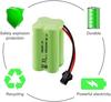 Oppladbart Ni-MH Batteri 4.8V 2400mAh AA | SM-2P Kontakt | For RC Båt, RC Buss, Drone Radiofly Space Kondor | USB-kabel Inkludert | Grønn