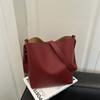 Large Capacity Retro Simple Korean Style Fashion Single Shoulder Crossbody Bucket Bag