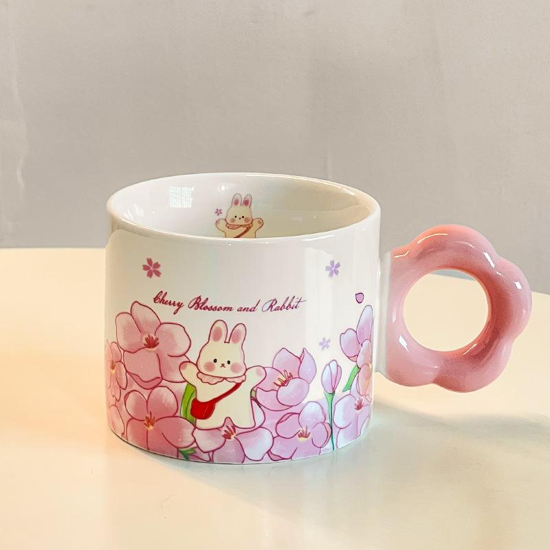 Creative Ceramic Cup High Value Home Cute Couple Coffee Cup Saucer Gift Souvenir
