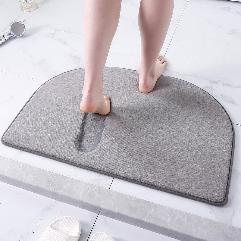 Thickened entrance mat, bathroom slow rebound anti slip floor mat, toilet water absorption and quick drying foot mat, memory sea