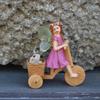 1 fun fairy tale statue, mini bicycle fairy tale garden statue outdoor sculpture, resin garden decoration outdoor garden lawn ga