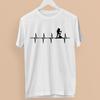 AF MERCH T-Shirt Hiking Heart Beat Crew Neck 100% Cotton Black White Royal