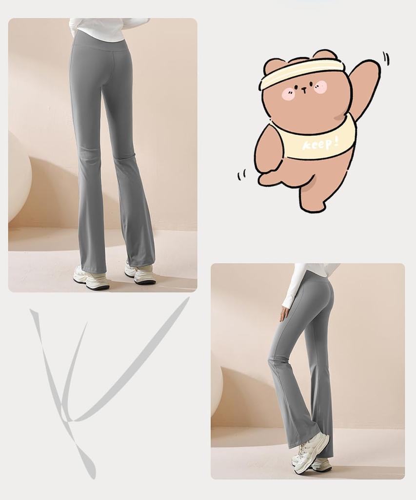 Karsaer Flared Bootcut Yoga Cropped Dance Long Stretch Pilates Cute and Stylish Yoga Solid A0005 Women's Pants, Length, Pants, Pants, Pants, Pants,