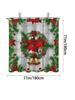 1pc Christmas Bell Print Waterproof Shower Curtain Bathe Curtains Partition Multiple Sizes 12 Hooks Privacy Protection