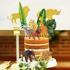 13 PCS Safari Animals Jungle Animals Cake Decoration Wild One  Palm Leaves Cake Decoration Safari Jungle Animals Party Supplies