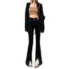 Spring 2025 Women’s High-Waist Elastic Flared Jeans: Slim, Slit-Style, All-Match Design